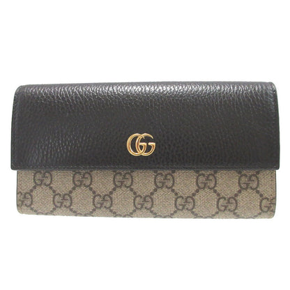 GUCCI Long Wallet Purse 456116 GG Supreme, Leather beige GG Marmont
