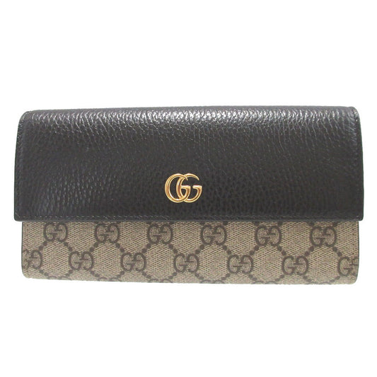GUCCI Long Wallet Purse 456116 GG Supreme, Leather beige GG Marmont