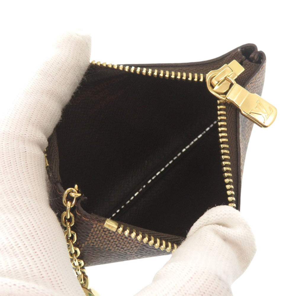 LOUIS VUITTON Coin case N62658 Damier canvas Brown Damier Pochette Cre Women Used Authentic