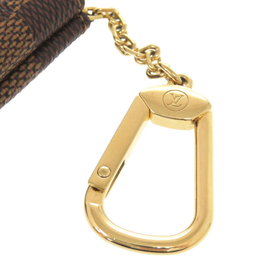 LOUIS VUITTON Coin case N62658 Damier canvas Brown Damier Pochette Cre Women Used Authentic