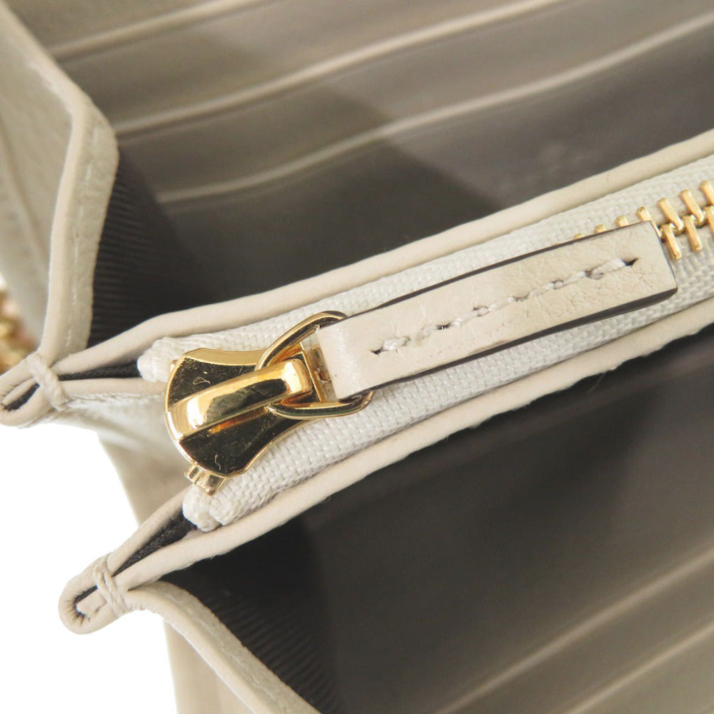 GUCCI Bifold Wallet 725219 leather white Chain wallet Blondy Women Used Authentic