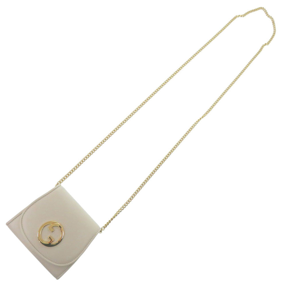 GUCCI Bifold Wallet 725219 leather white Chain wallet Blondy Women Used Authentic