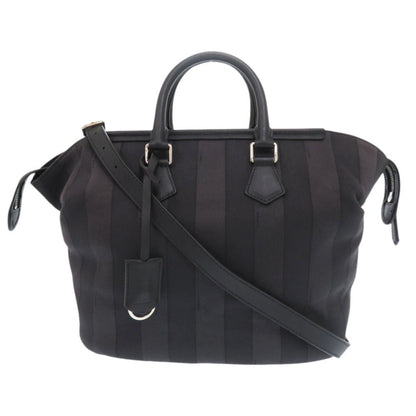 FENDI Handbag Canvas, Leather black