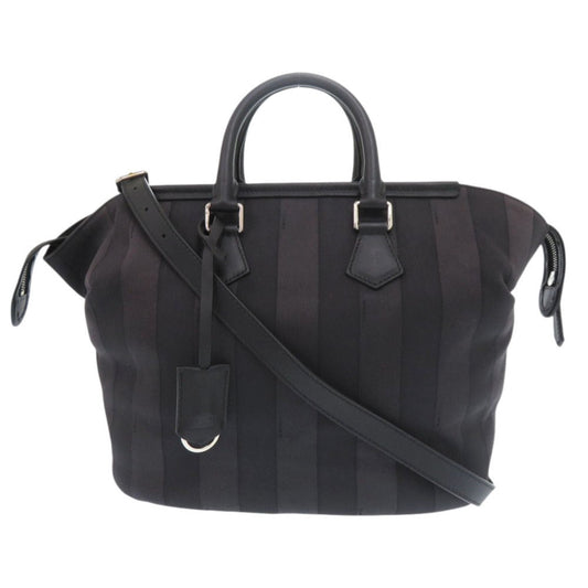FENDI Handbag Canvas, Leather black