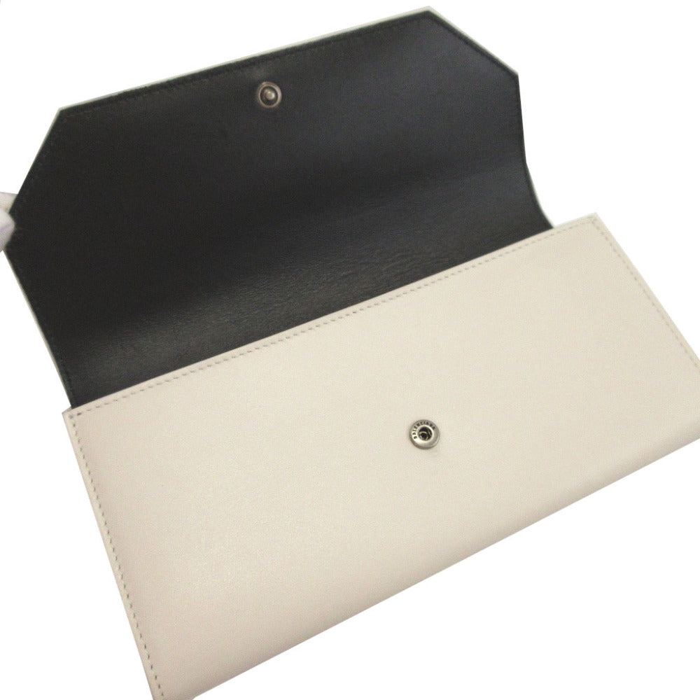 BALENCIAGA Long Wallet Purse 736732 leather white ENVELOPE
