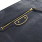 BALENCIAGA Clutch bag Leather, Goatskin Navy Metal Edge Goatskin
