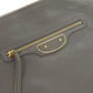 BALENCIAGA Clutch bag Leather, Goatskin gray Metal Edge Goatskin