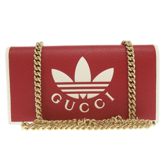 GUCCI Shoulder Bag 621892 leather Red x Adidas