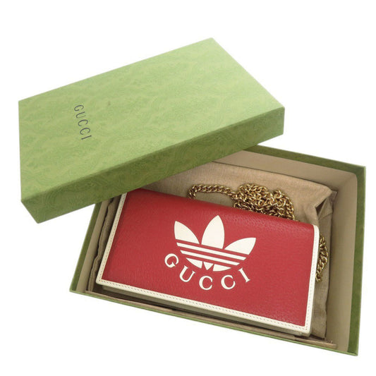 GUCCI Shoulder Bag 621892 leather Red x Adidas