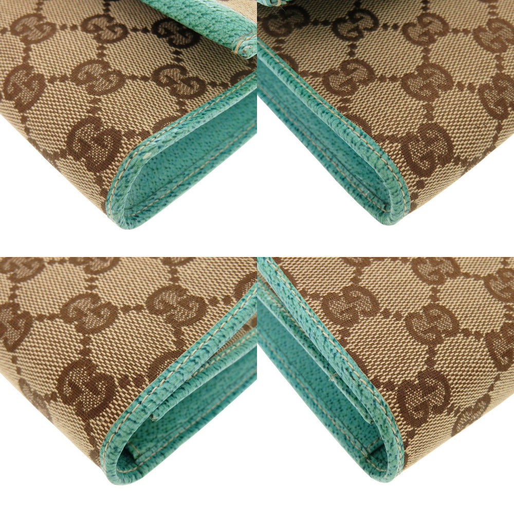 GUCCI Shoulder Bag 117594 GG canvas Blue type Bamboo Women Used Authentic