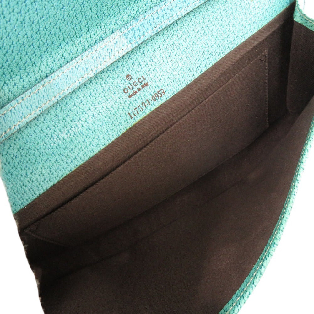 GUCCI Shoulder Bag 117594 GG canvas Blue type Bamboo Women Used Authentic
