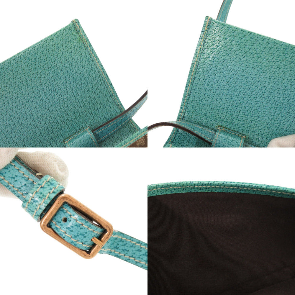 GUCCI Shoulder Bag 117594 GG canvas Blue type Bamboo Women Used Authentic