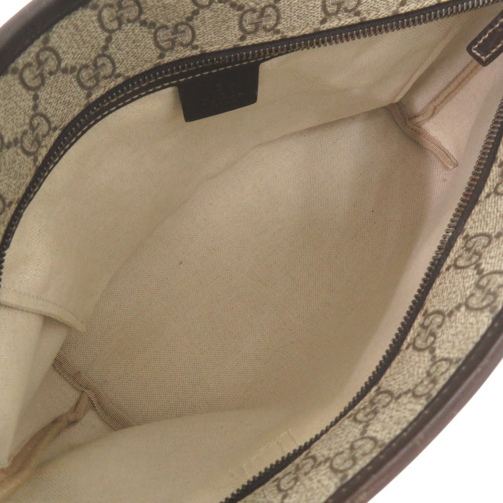 GUCCI Tote Bag 211186 PVC beige Shoulder Bag handbag GG Supreme Women Used Authentic
