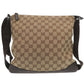 GUCCI Shoulder Bag 145857 GG canvas Brown Sacoche GG pattern all-over pattern Crossbody Women Used Authentic