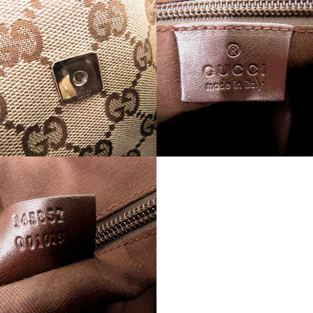 GUCCI Shoulder Bag 145857 GG canvas Brown Sacoche GG pattern all-over pattern Crossbody Women Used Authentic