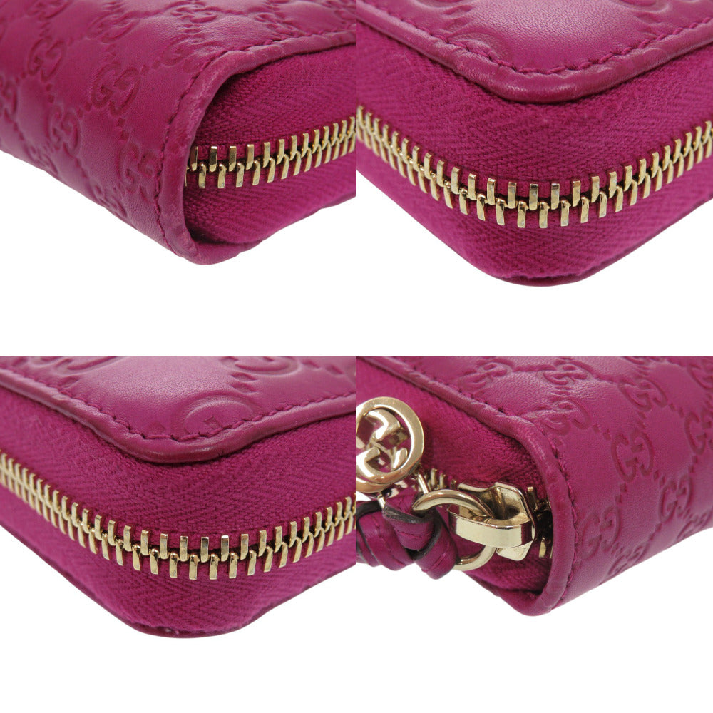 GUCCI Long Wallet Purse 323397 leather purple Zip Around Guccisima Women Used Authentic