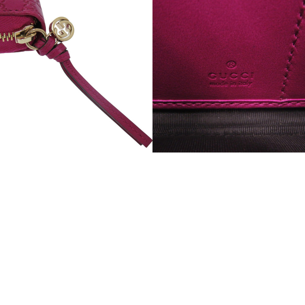 GUCCI Long Wallet Purse 323397 leather purple Zip Around Guccisima Women Used Authentic
