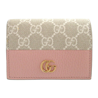 GUCCI Bifold Wallet 658610 Leather, GG Supreme pink GG Marmont