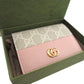 GUCCI Bifold Wallet 658610 Leather, GG Supreme pink GG Marmont