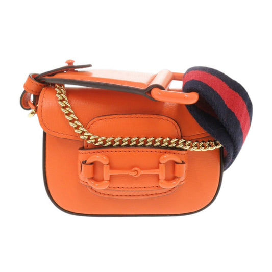 GUCCI Shoulder Bag 726863 leather Orange Horsebit