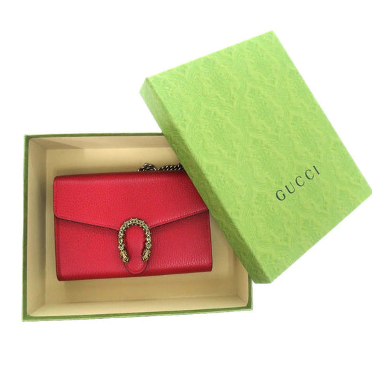 GUCCI Long Wallet Purse 746056 leather Red Dionysus