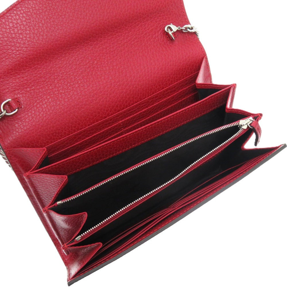 GUCCI Long Wallet Purse 746056 leather Red Dionysus