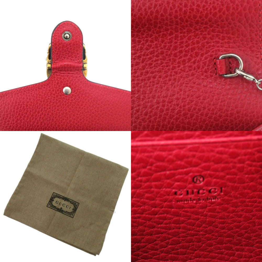 GUCCI Long Wallet Purse 746056 leather Red Dionysus