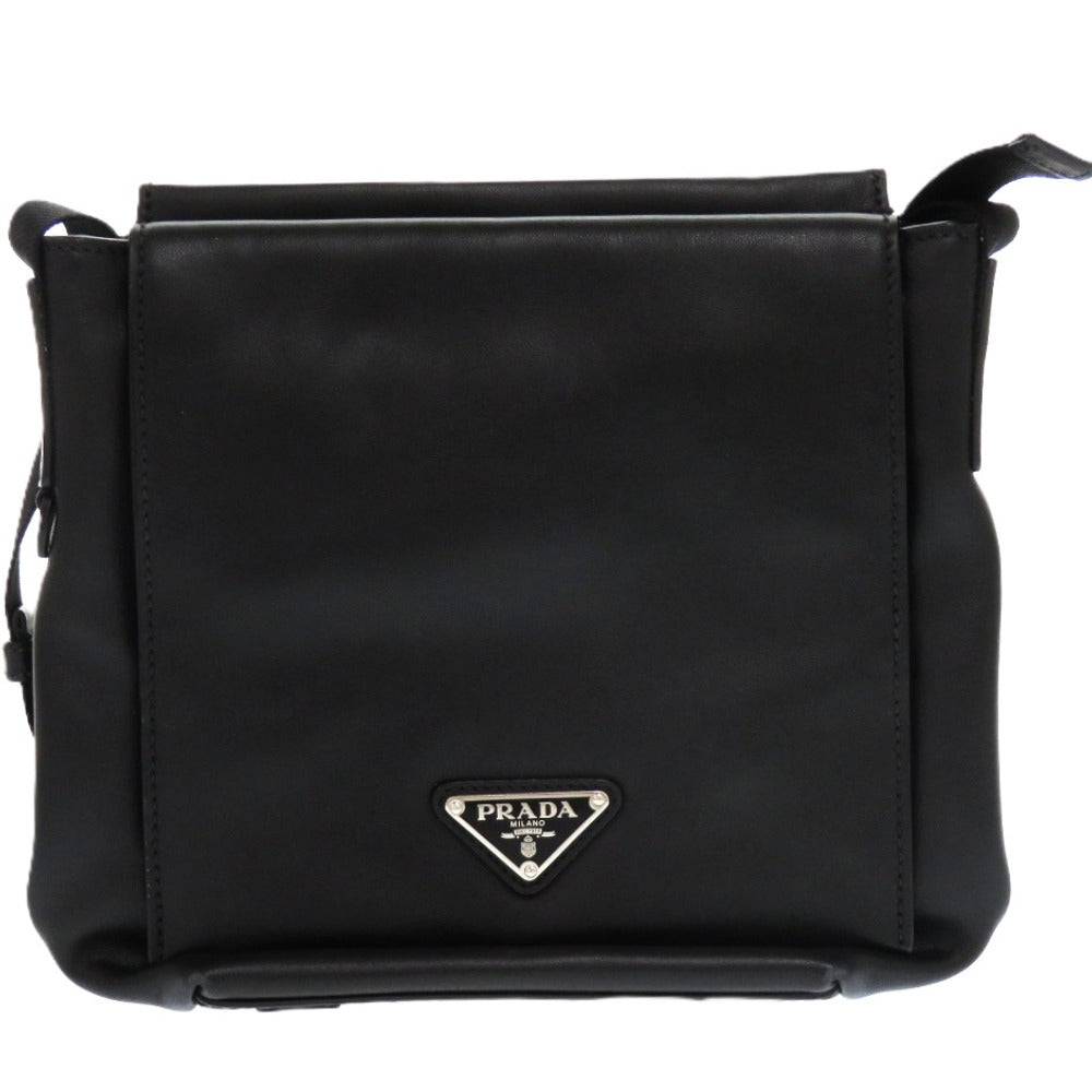 PRADA Shoulder Bag leather black