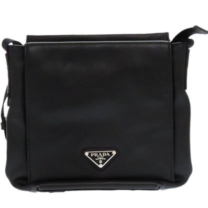 PRADA Shoulder Bag leather black