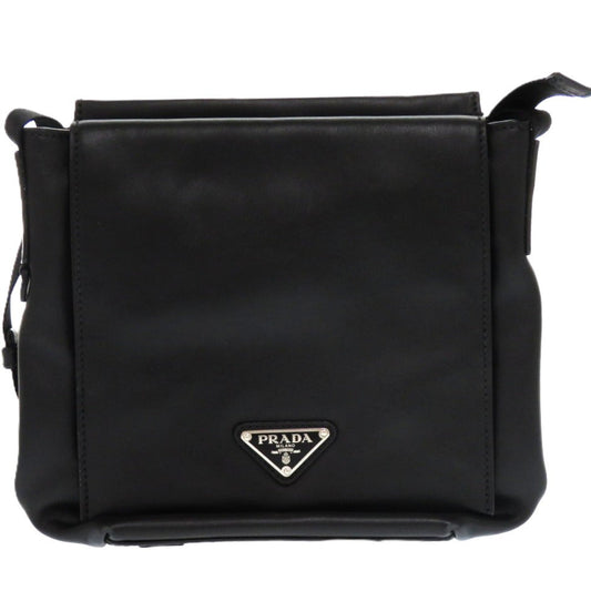PRADA Shoulder Bag leather black
