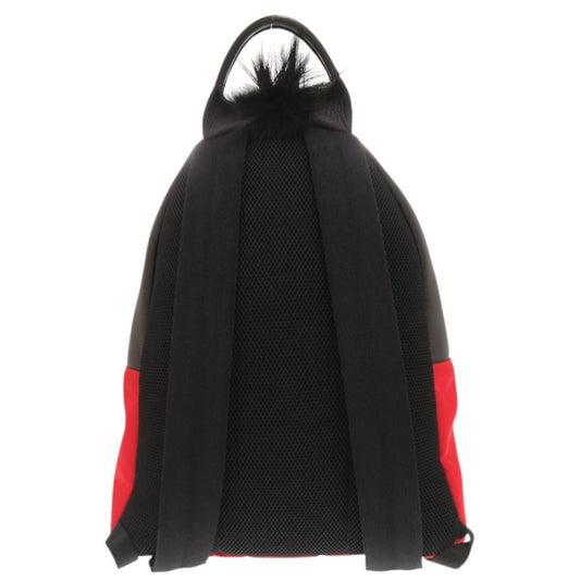 FENDI Backpack 7VZ012 Nylon, Leather Red monster