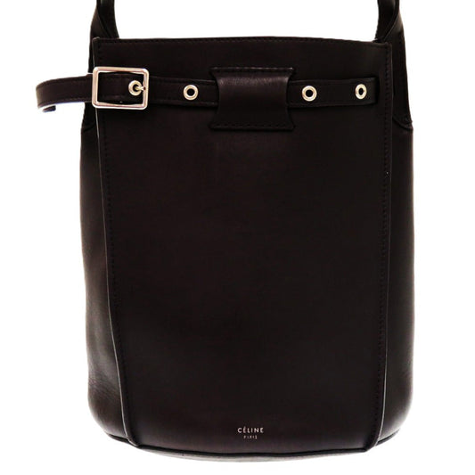 CELINE Shoulder Bag leather black Big bag Bucket