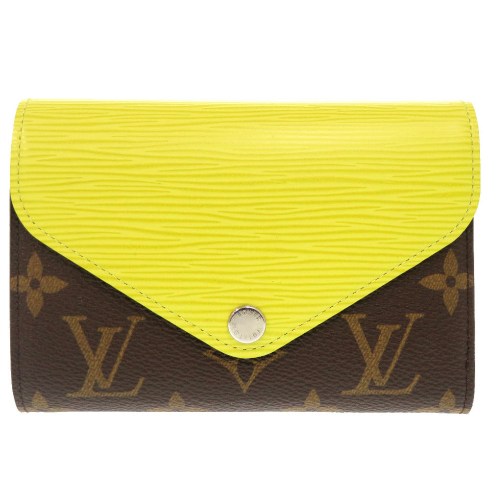 LOUIS VUITTON Tri-fold wallet M40627 Monogram Canvas, Epi Leather Pistachian Portefeuille Marie-Lou Compact