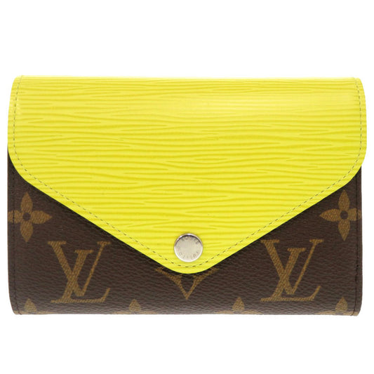 LOUIS VUITTON Tri-fold wallet M40627 Monogram Canvas, Epi Leather Pistachian Portefeuille Marie-Lou Compact