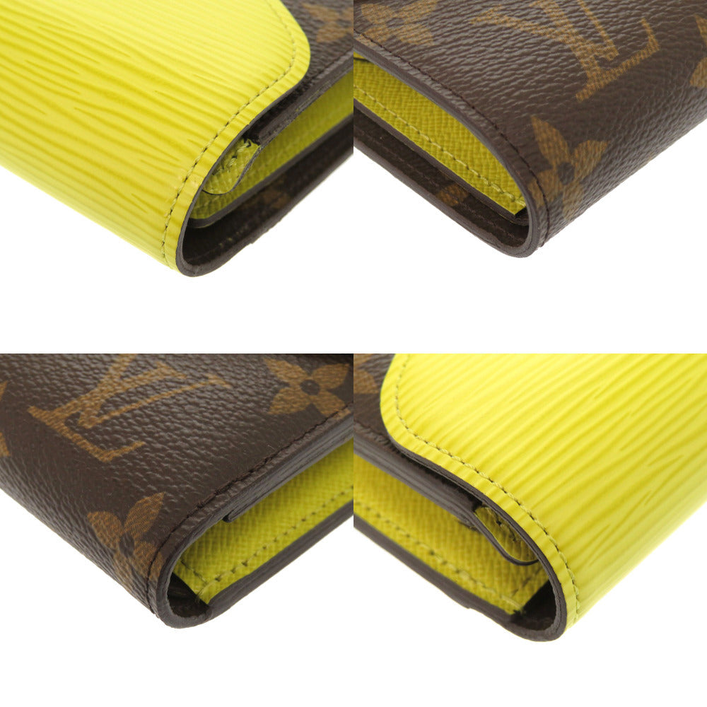 LOUIS VUITTON Tri-fold wallet M40627 Monogram Canvas, Epi Leather Pistachian Portefeuille Marie-Lou Compact