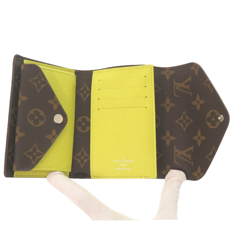 LOUIS VUITTON Tri-fold wallet M40627 Monogram Canvas, Epi Leather Pistachian Portefeuille Marie-Lou Compact