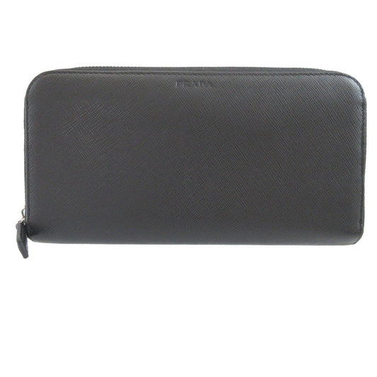 PRADA Long Wallet Purse leather black