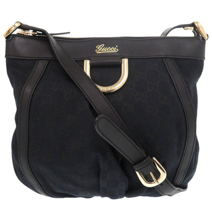 GUCCI Shoulder Bag 203257 GG canvas, leather black Abbey