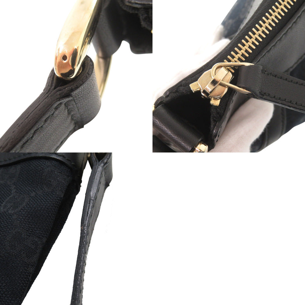 GUCCI Shoulder Bag 203257 GG canvas, leather black Abbey