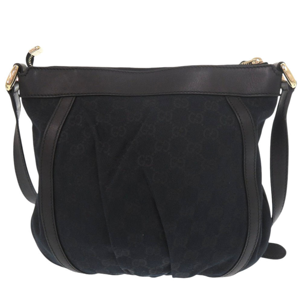 GUCCI Shoulder Bag 203257 GG canvas, leather black Abbey