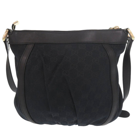 GUCCI Shoulder Bag 203257 GG canvas, leather black Abbey