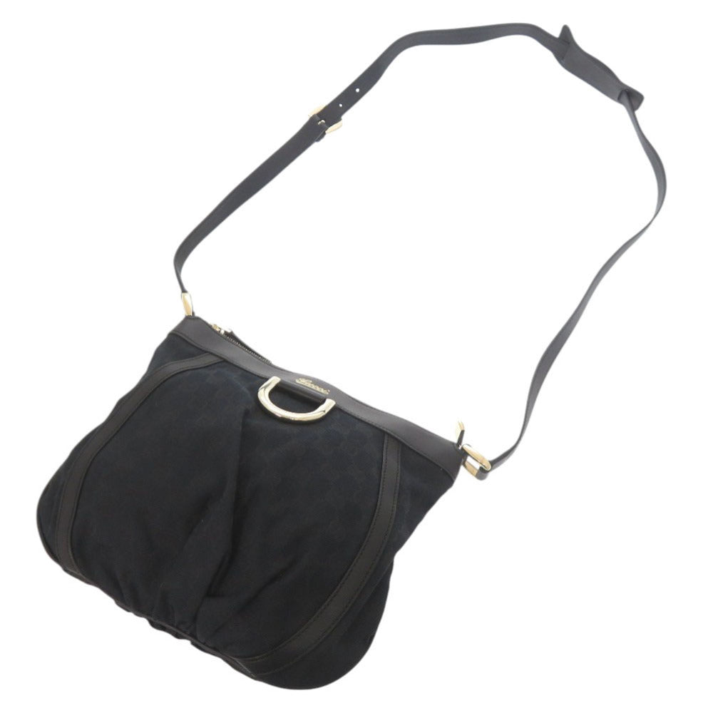 GUCCI Shoulder Bag 203257 GG canvas, leather black Abbey