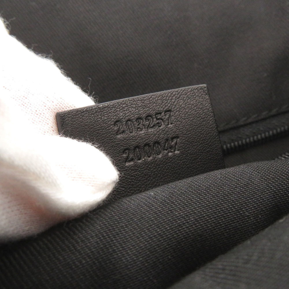 GUCCI Shoulder Bag 203257 GG canvas, leather black Abbey