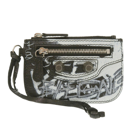 BALENCIAGA Coin case 776769 leather black Le Cagoule Graffiti
