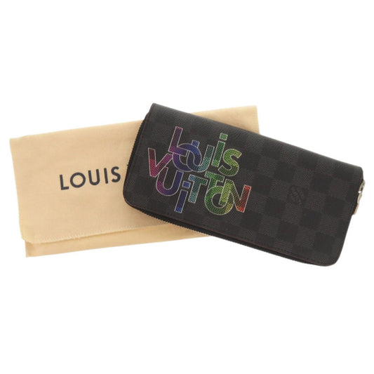 LOUIS VUITTON Long Wallet Purse N60306 Damier Grafitto Canvas gray Damier Grafitte Zippy Wallet Vertical