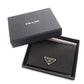 PRADA Bifold Wallet leather black Triangle logo