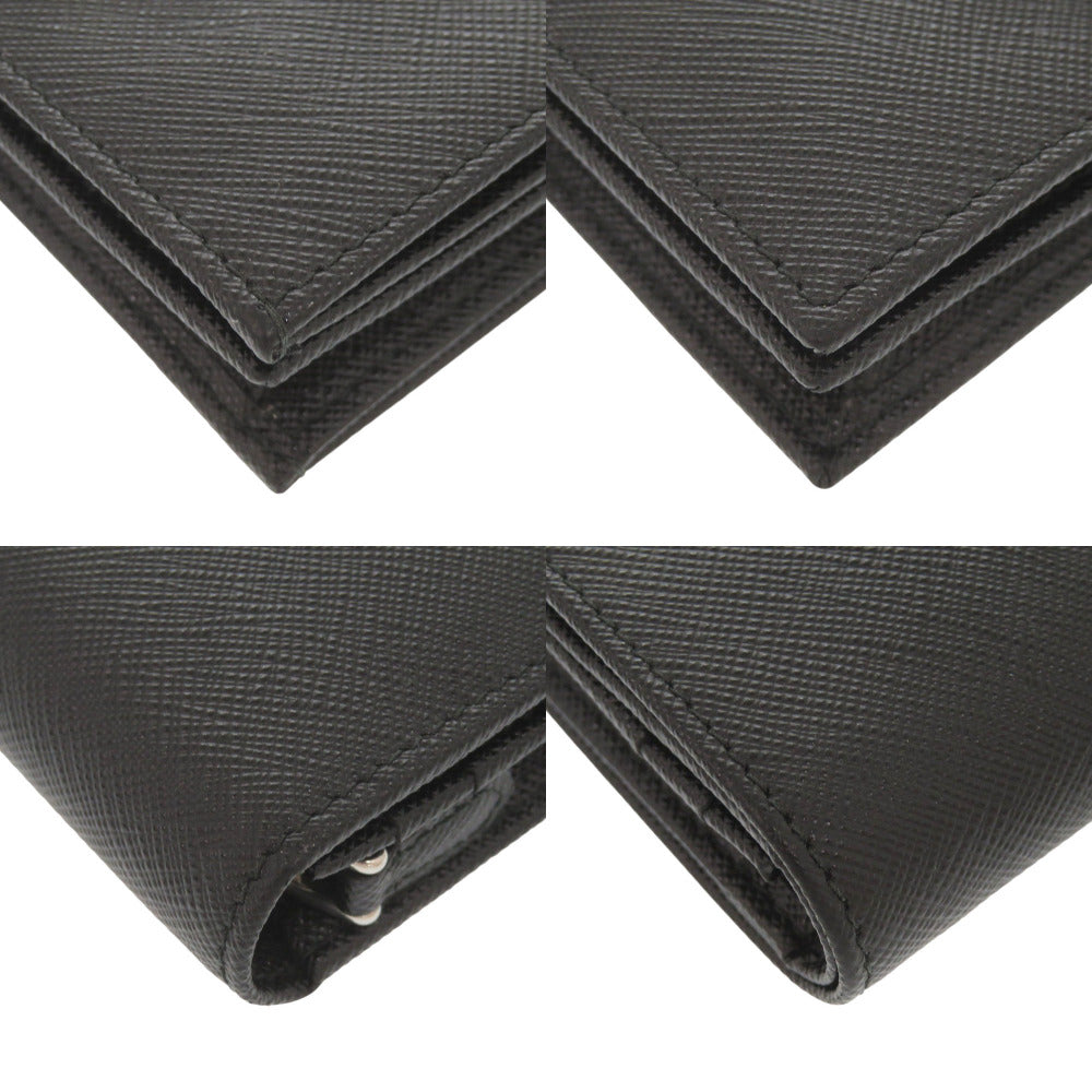 PRADA Bifold Wallet leather black Triangle logo