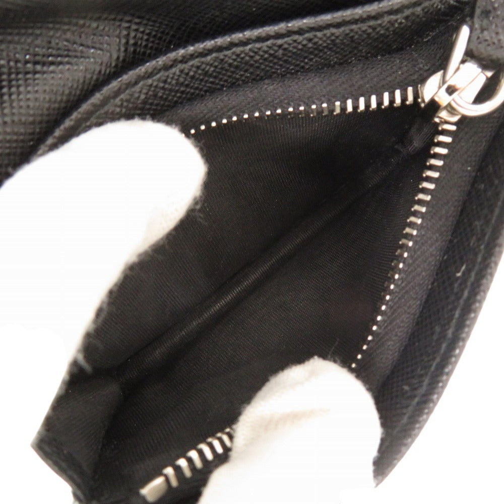 PRADA Bifold Wallet leather black Triangle logo