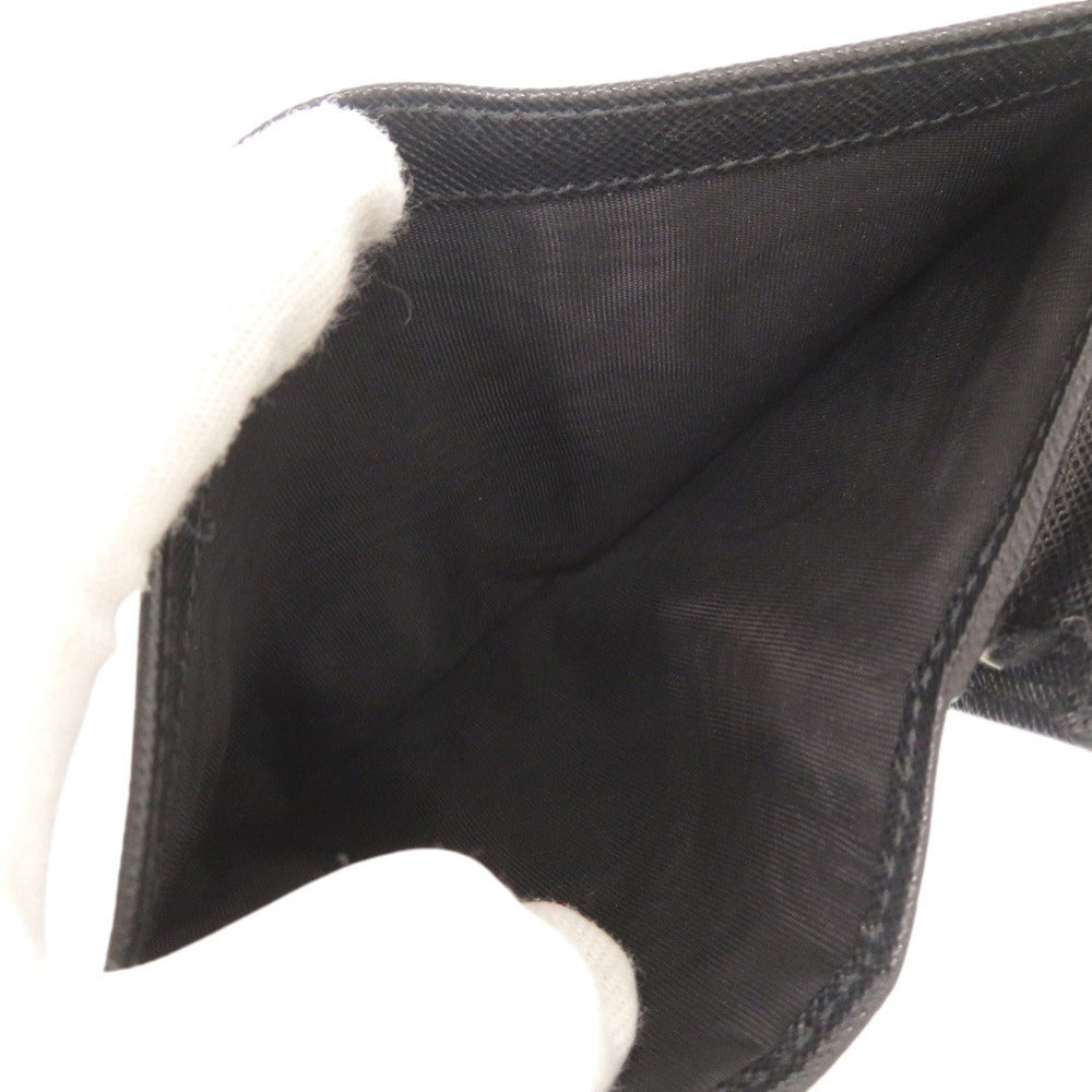 PRADA Bifold Wallet leather black Triangle logo