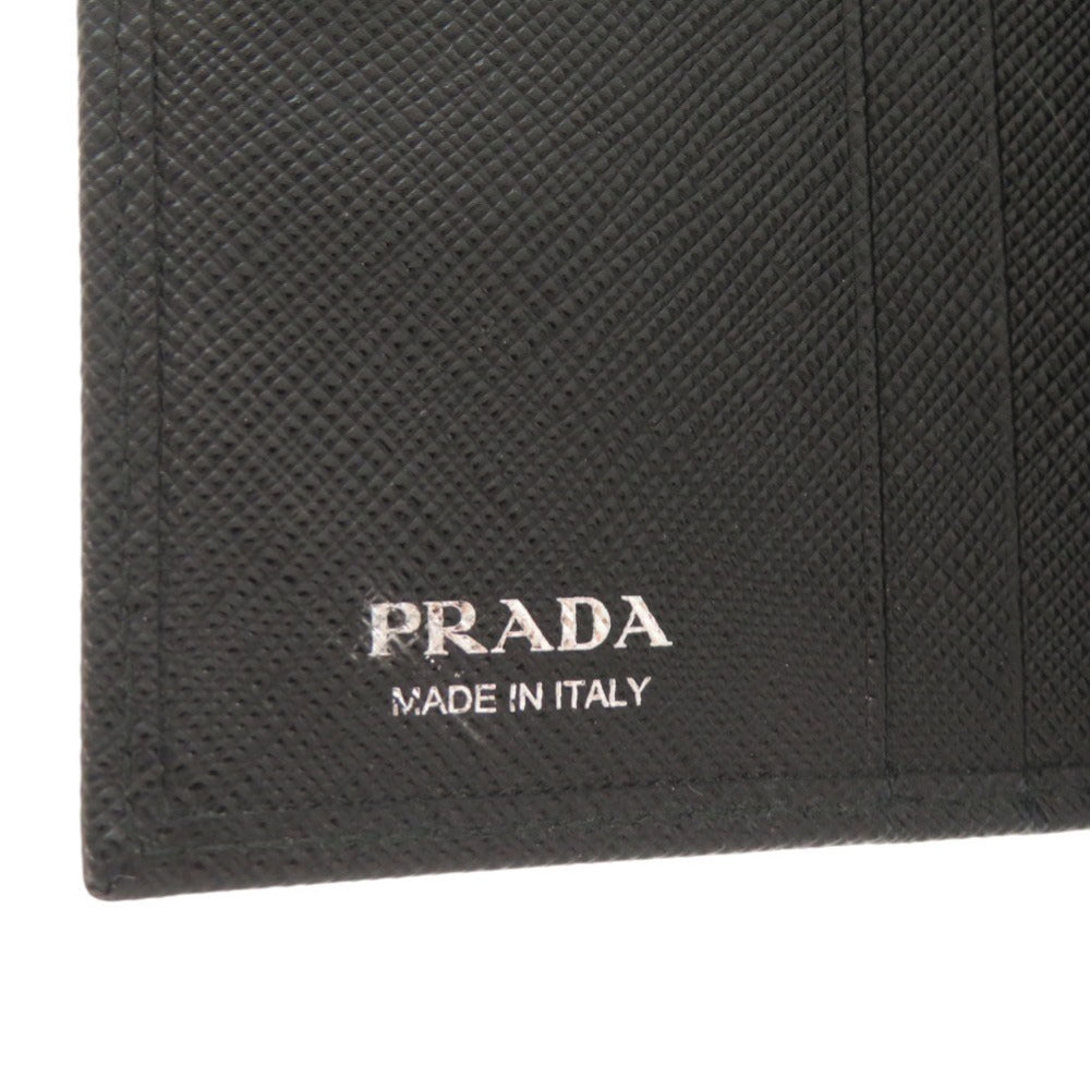 PRADA Bifold Wallet leather black Triangle logo